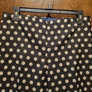 Talbots Black With Cream Polka Dot Ankle Pants